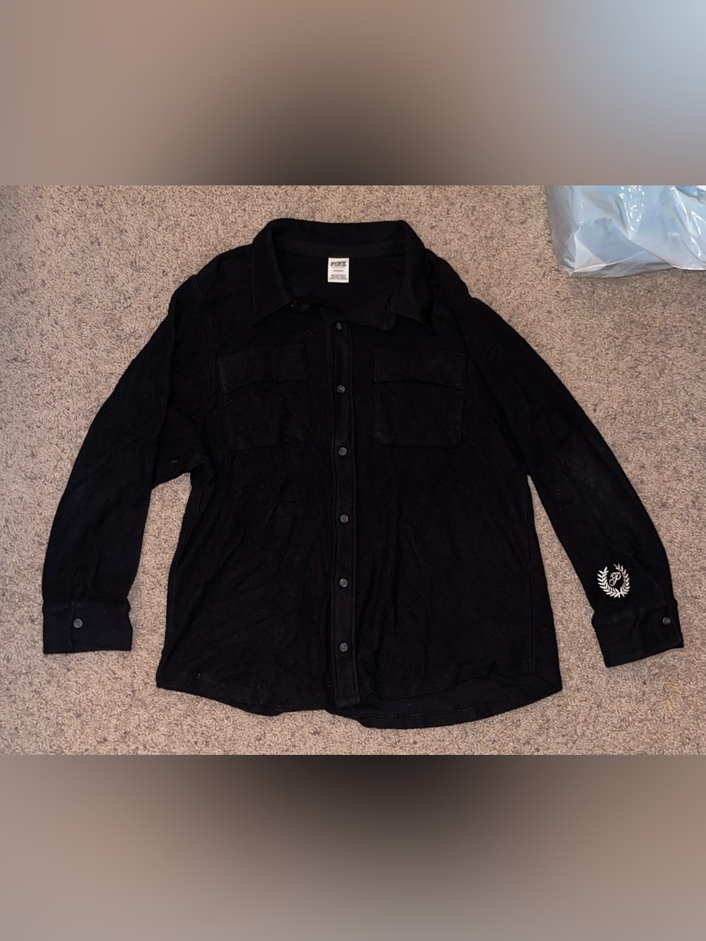 PINK Victoria's Secret Black Button-Down Shirt